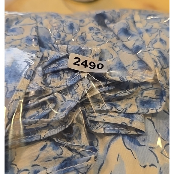 NWT Maison Tara Blue Floral V-Neck Ruffle Sleeveless Maxi Dress Womans Size 16 - Picture 9 of 9